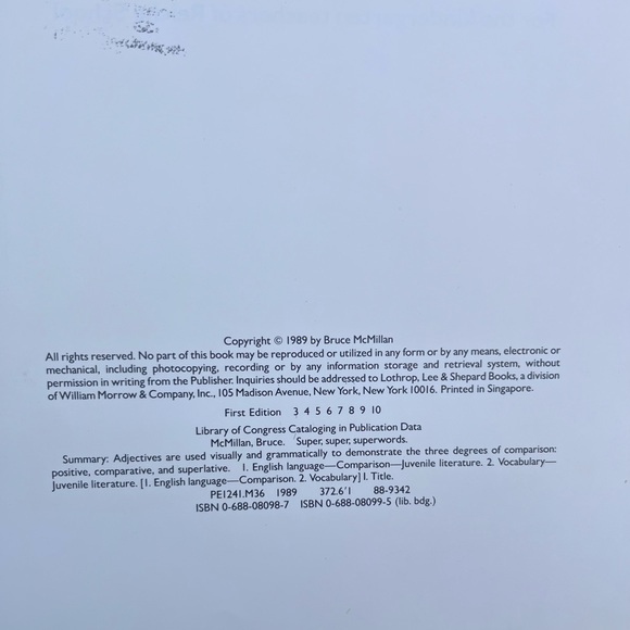 ‘SUPER SUPER SUPERWORDS’ BRUCE MCMILLAN VINTAGE CHILDRENS LEARNING BOOK - Picture 5 of 10